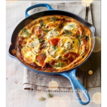 Enamel cast iron fry pan with different color